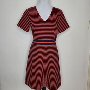 Draper James Red Navy Stripes Dress Size M
